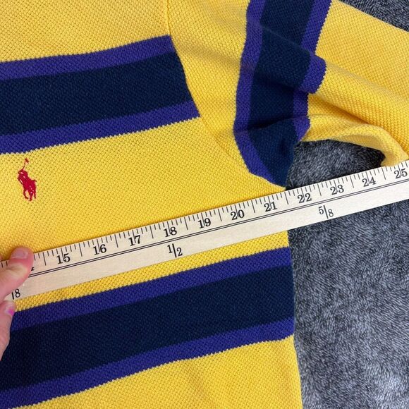 Vtg Polo Ralph Lauren Rugby Knitted Striped Colorblock Polo M Long Sleeve - Picture 7 of 12